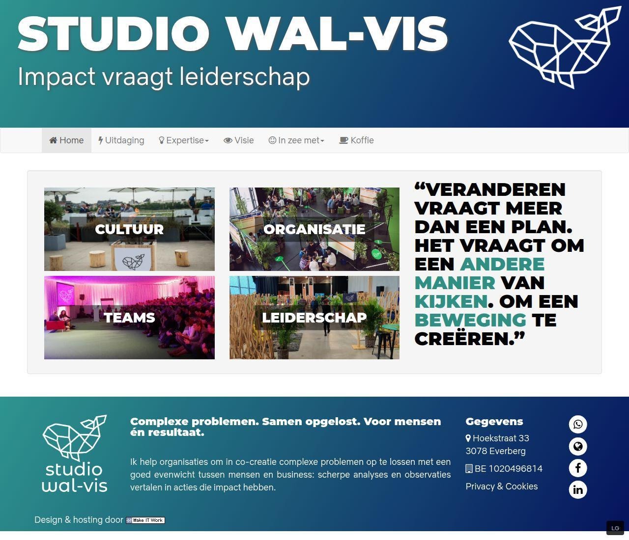 Make IT Work bouwde de website van Studio Wal‑Vis